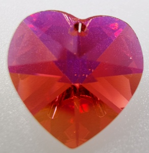 14mm Swarovski heart Padparadscha AB